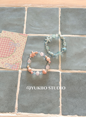 原创奶油海星泡泡糖琉璃手串