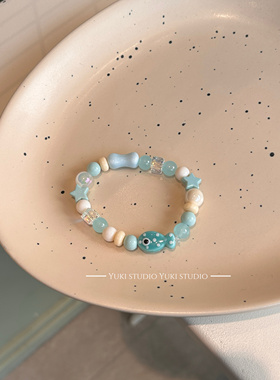 yukiio陶瓷小鱼夏日清新手串