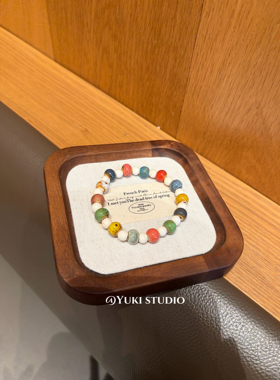 陶瓷多宝串珠手链小众可爱高颜值学生彩色简约复古手工礼物新中式