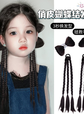 甜酷拳击辫新款儿童假发辫子不伤发发圈小女孩发绳头饰麻花辫发饰