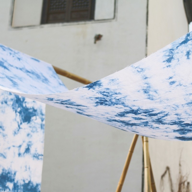 全棉纯手工扎染布艺成品 蓝染云染布幔背景服装桌布茶席diy布料,淘宝优惠券,粉丝福利购,淘宝优惠卷