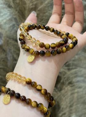 【巧恩】天然黄水晶黄虎眼S925银抖音红薯爆款链百搭设计感手串批