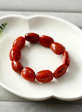 原创设计 天然精品南红玛瑙手串 南红玛瑙富甲天下龟背龟壳手链
