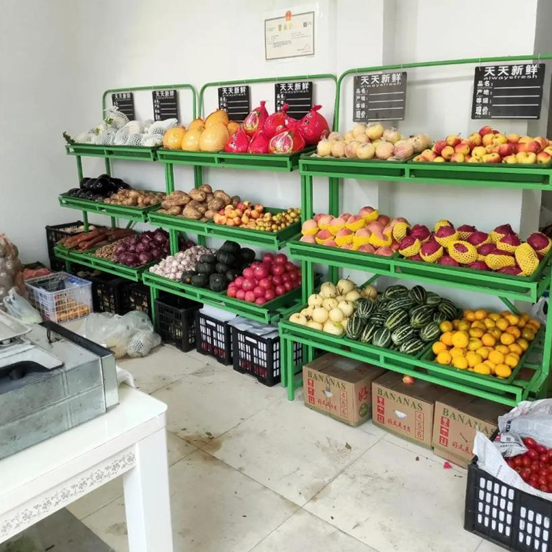 水果货架展示架三层菜架子超市货架生鲜水果店架蔬菜架超市简易 - 图1