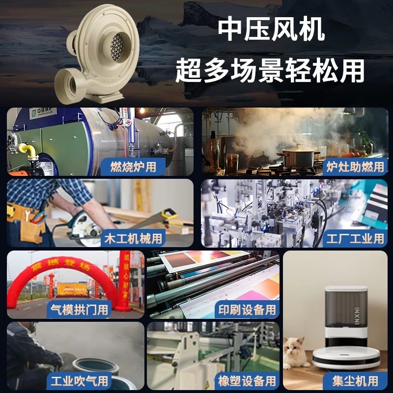 离心式鼓风机中压风机220V工业强力排烟木工吸尘雕刻抽风机大功率,淘宝优惠券,粉丝福利购,淘宝优惠卷
