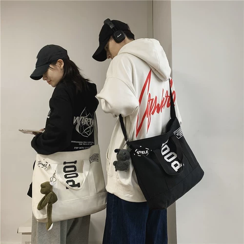 Японская льняная сумка, сумка на одно плечо, в корейском стиле