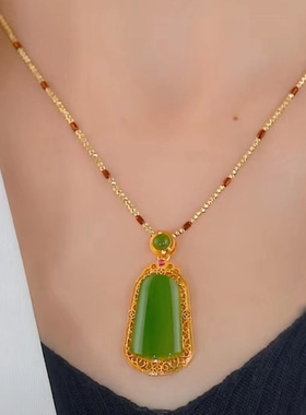 高档玛瑙石项链女简约气质