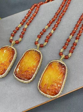 新款大气无事牌吊坠毛衣链配饰