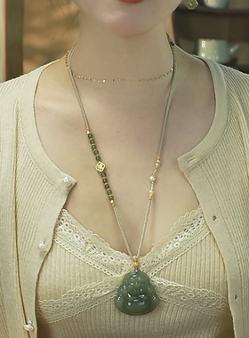 2025年新款玛瑙玉佛公吊坠项链女