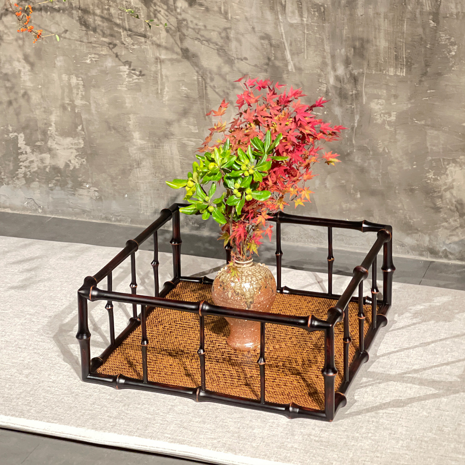 Bamboo old watch small tea table handmade bamboo antique small kang table