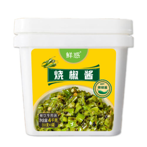 【鲜惑】商用青椒烧椒酱辣椒酱剁椒酱开店批发调料蘸料 桶装8斤 - 图3