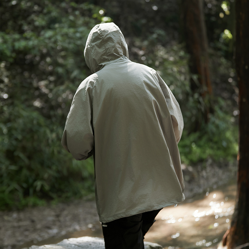 山系户外运动连帽防晒衣男夏季薄款潮牌宽松休闲登山夹克帅气外套 - 图0