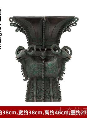 正品四羊方摆件仿古铜器鼎复艺古电视柜青酒柜桌面装饰品尊开业铜