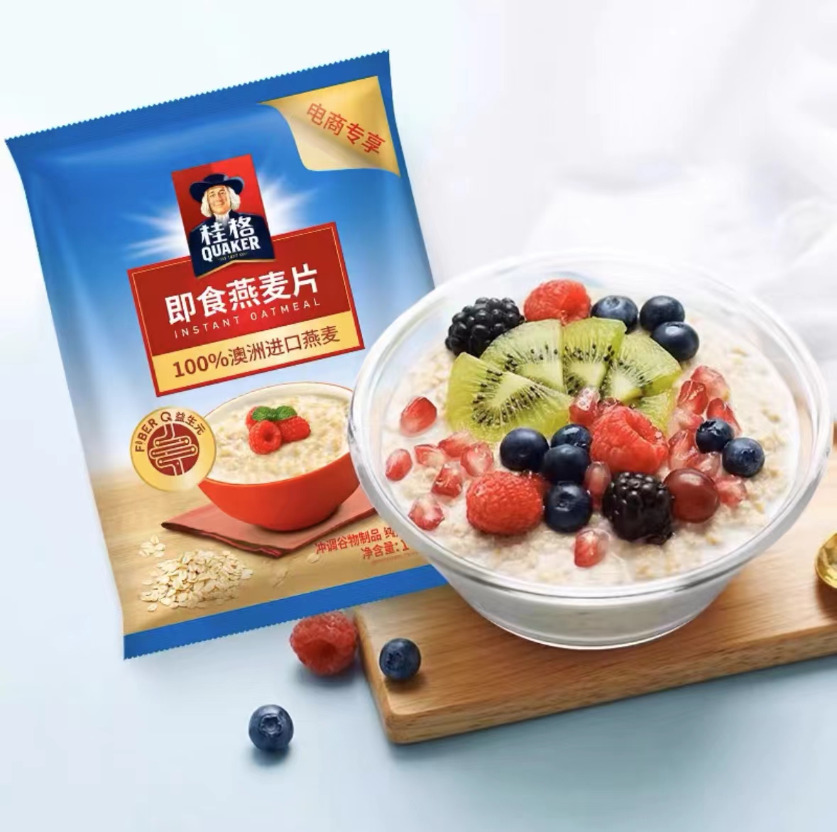 桂格即食燕麦片1478g/400g/35g袋装早餐冲饮营养谷物代餐原味麦片