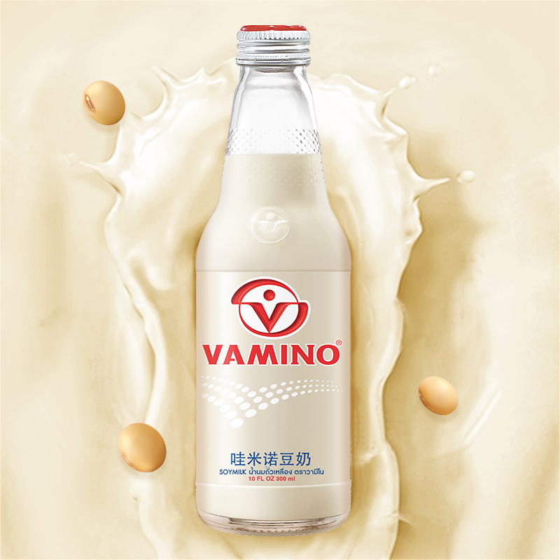 vamino泰国哇米诺原味豆奶植物蛋白奶早餐奶饮料300ml*24瓶整箱装 - 图1