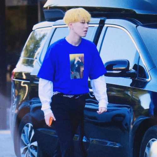 GOT7金有谦IKON金知元衣服同款T恤宽松落肩短袖纯棉印花男女上衣 - 图1
