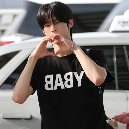 TWS金道勋街拍衣服同款短袖T恤纯棉字母印花宽松上衣男女夏打底衫 - 图3