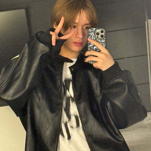 TWS崔英宰李炅潣同款短袖T恤落肩纯棉印花休闲夏季宽松打底上衣服 - 图0