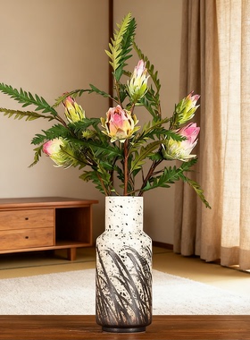 手感绿植仿真帝王花假花插花摆件