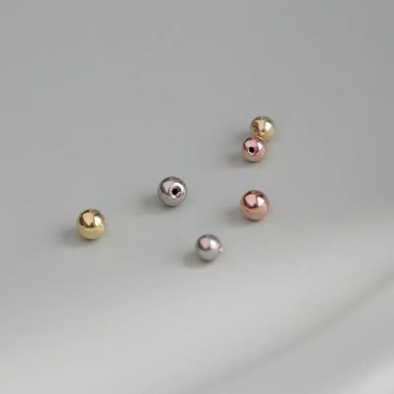 纯18K玫瑰金螺丝款耳堵简约牢固不易掉PT950纯铂金短杆后耳塞饰品 - 图2