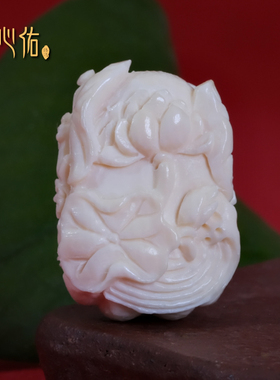 心佑猛犸牙雕无相佛牌吊坠饰品