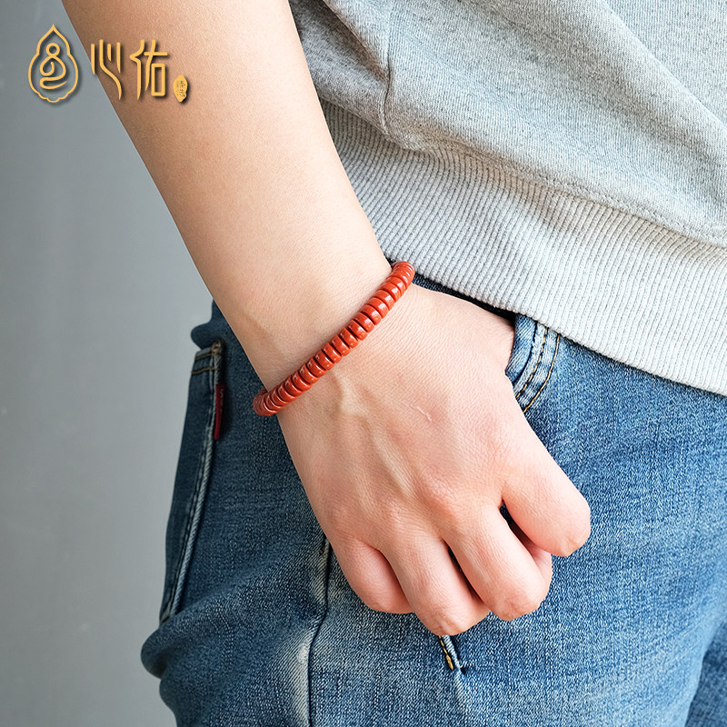 天然凉山柿子红南红手串隔片珠女款 正品川料满肉南红手链男款,淘宝优惠券,粉丝福利购,淘宝优惠卷