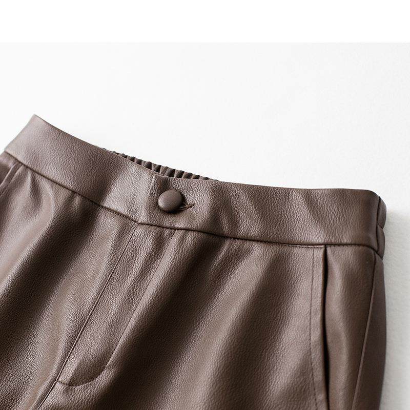 秋冬高新海宁皮草皮裤女腰宽松闲皮裤绵羊LFO皮款大休码直筒长裤,淘宝优惠券,粉丝福利购,淘宝优惠卷