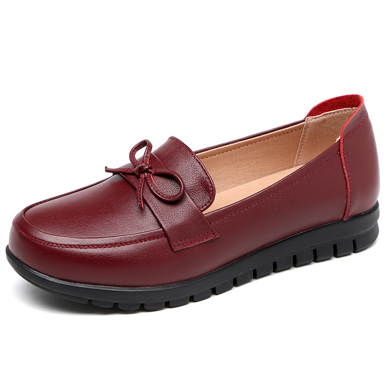 真皮妈妈鞋单鞋防滑软底牛筋底女鞋中老年老人皮鞋女平底舒适大码,淘宝优惠券,粉丝福利购,淘宝优惠卷