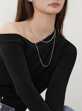 高级感双层叠戴长款毛衣链女秋冬小众气质毛衣链轻奢时尚百搭项链