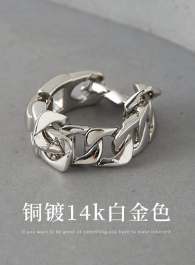 个性链条戒指女欧美手饰品银色