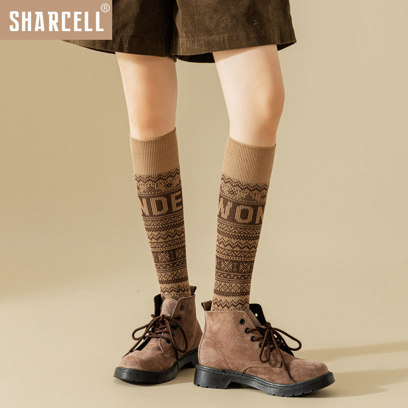 小腿袜女秋冬设计感黑色显瘦及膝复古长袜中筒半腿学院风长筒袜,淘宝优惠券,粉丝福利购,淘宝优惠卷