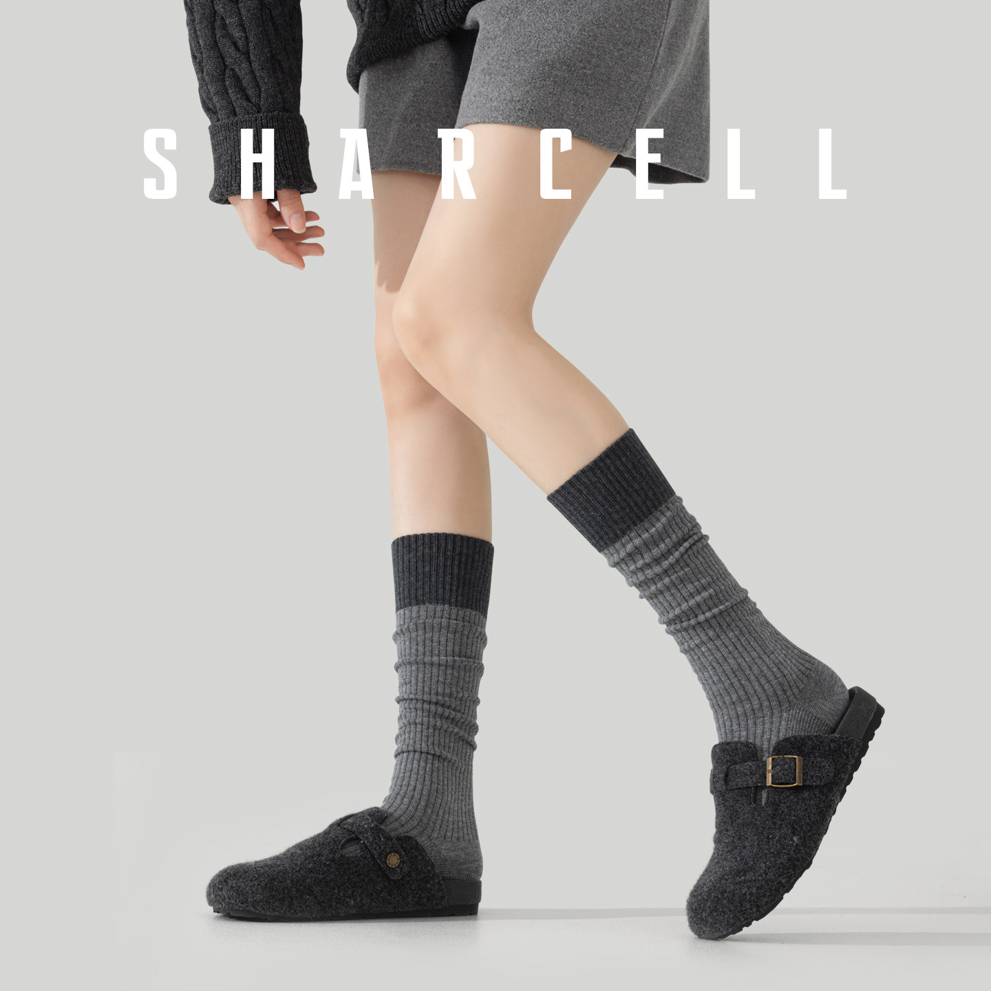 小腿袜女秋冬压力灰色长筒袜配靴子瘦腿半截中筒保暖长袜2025新款,淘宝优惠券,粉丝福利购,淘宝优惠卷