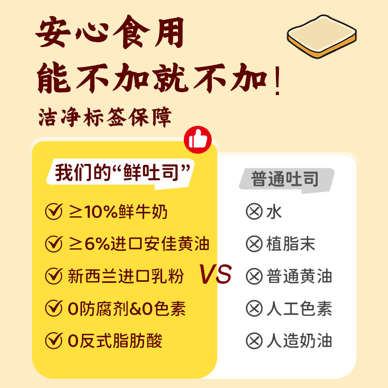 【≥6%安佳黄油】泡吧牛奶黄油厚切吐司面包早餐整箱营养健康零食