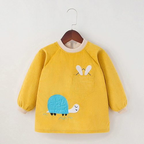 Детский нагрудник, демисезонный водонепроницаемый лонгслив для еды, фартук, анти-грязь, сзади на завязках