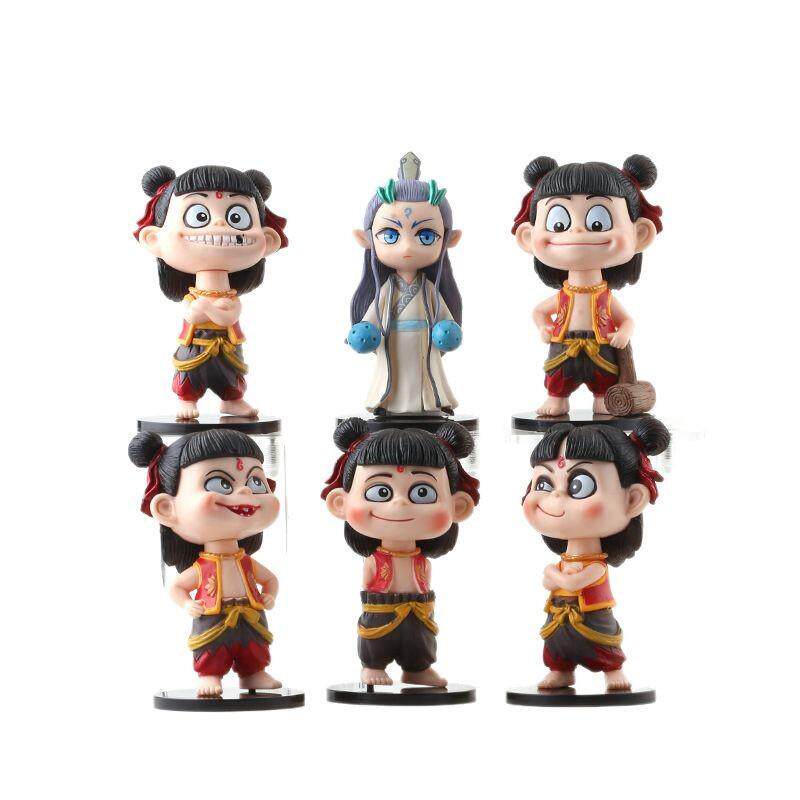 哪咤魔童闹海电影同款哪吒手办动漫模型敖丙盲盒公仔蛋糕摆件玩具