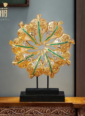 异丽东南亚泰式客厅玄关实木