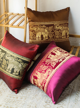 东南亚绣花泰式酒店会所沙发靠垫