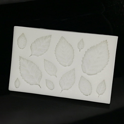 树叶玫瑰花叶翻糖巧克力硅胶模具DIY滴胶黏土手工私家烘焙装饰模 - 图1