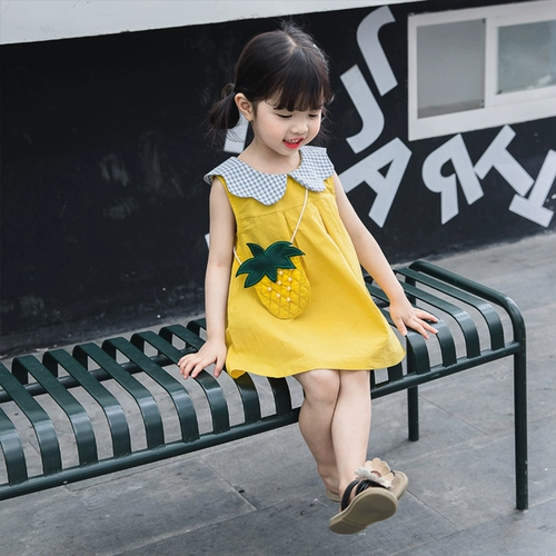 Летнее платье, юбка, летняя одежда для девочек, хлопковый тонкий наряд маленькой принцессы, детская одежда