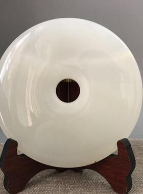 纯天然玉石摆件白玉平安扣和氏璧真品玄关酒柜玉器玉扣客厅酒柜