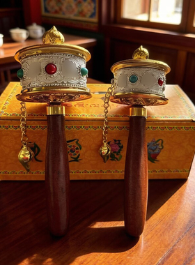 藏族转金筒手摇西藏纪念品手持转经简轮拉萨转筒道具拍照旅拍手礼