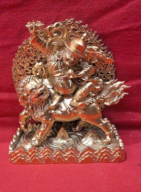 宁玛三护法一套(单坚护法一髻佛母惹乎拉)高12厘米合金材质