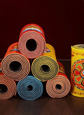 铃杵垫法器垫子供具垫三色宝轮花纹鼠标防滑垫子杯垫印花吉祥摆件