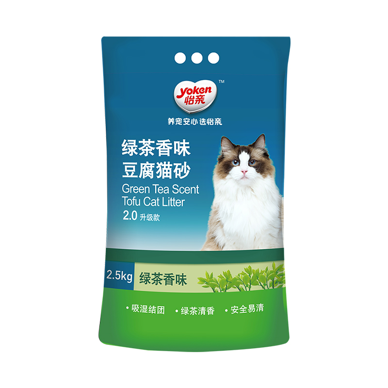 怡亲绿茶豆腐猫砂6L无尘除臭速结团可冲厕包邮10kg20斤猫沙猫用品-图3