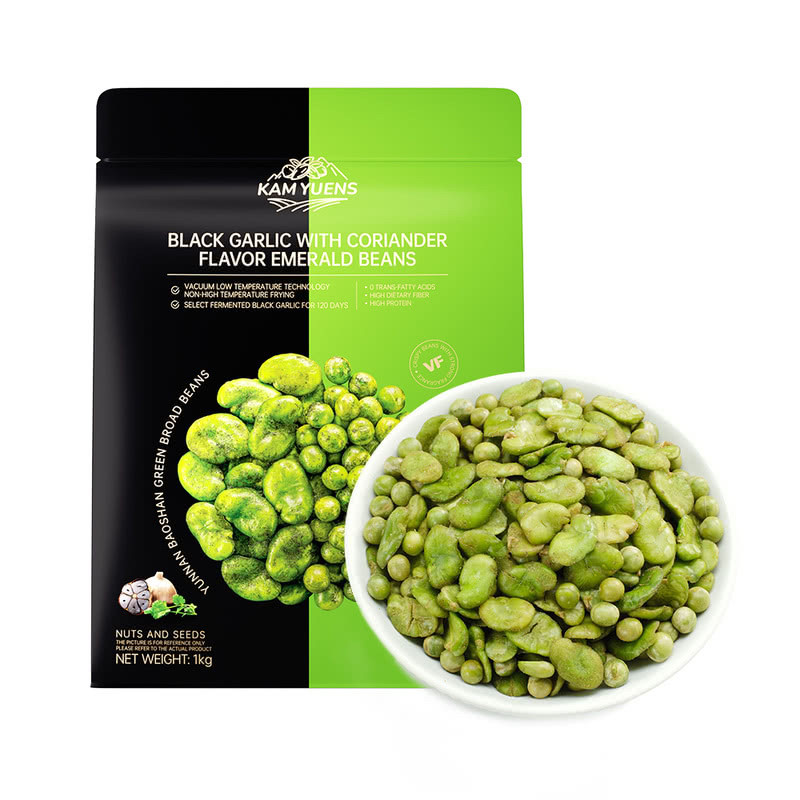 山姆超市甘源黑金蒜香菜味翡翠豆绿心云南保山蚕豆美国青豌豆零食,淘宝优惠券,粉丝福利购,淘宝优惠卷