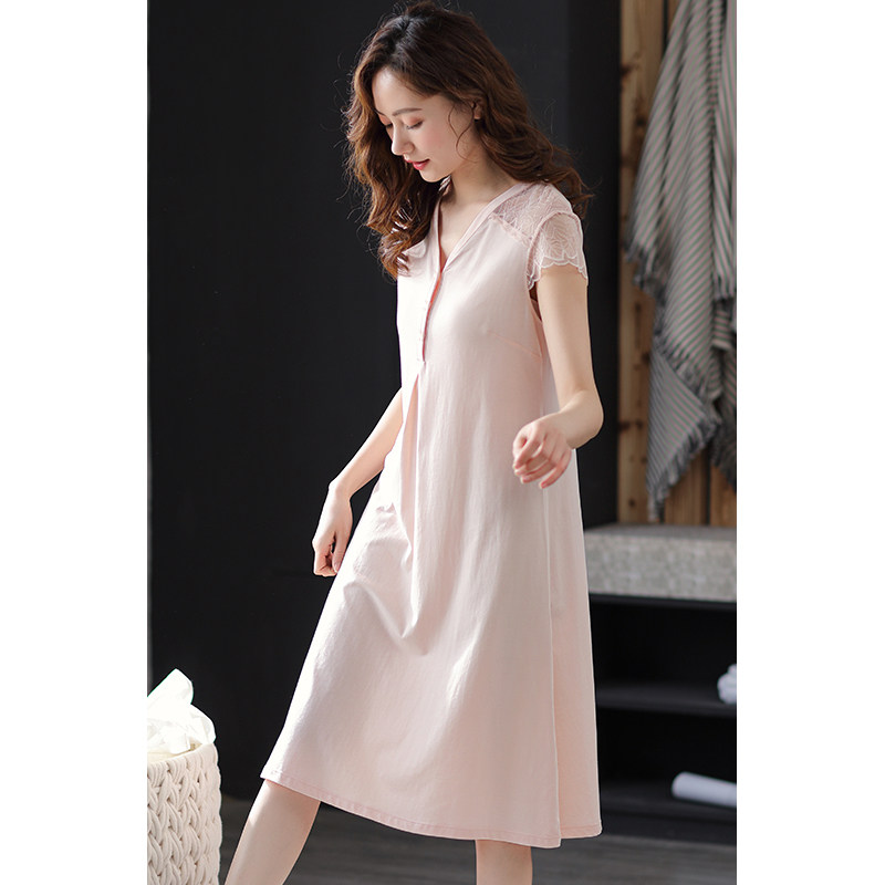 夏季莫代尔2023年新款妈妈长款睡裙 芬颜睡裙