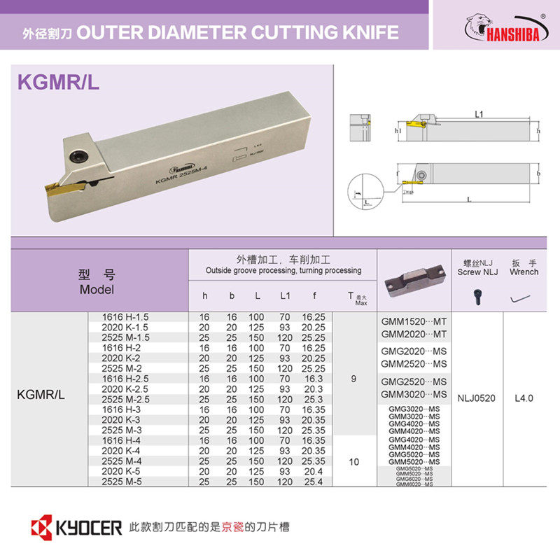 悍狮霸数控外径割刀切断刀KGMR2020K-1.5槽刀京瓷刀片合金刀杆_虎窝淘