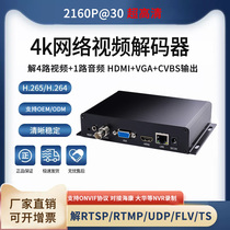 H265 4-way network audio-video decoder hdmi vga cvbs solution 4K monitoring wheel tour onvif