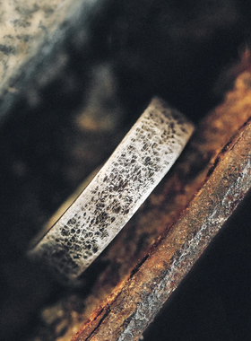 复古肌理活口可调节银饰戒指