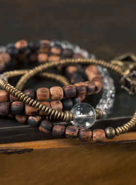 原创个性降真香木质水晶设计手饰